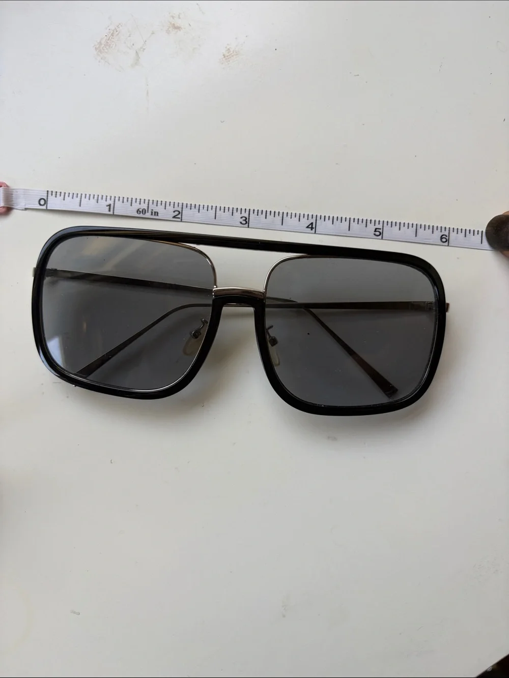 Anthropologie Black and Gray Oversized Square Sunglasses